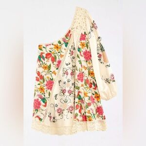 FARM Rio Floral One Shoulder Dress - Cream, Pink, Yellow, Green